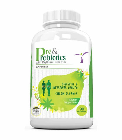 Pre And Probiotics Psyllium Husk With Zinc Capsules - 90 Veg Capsules